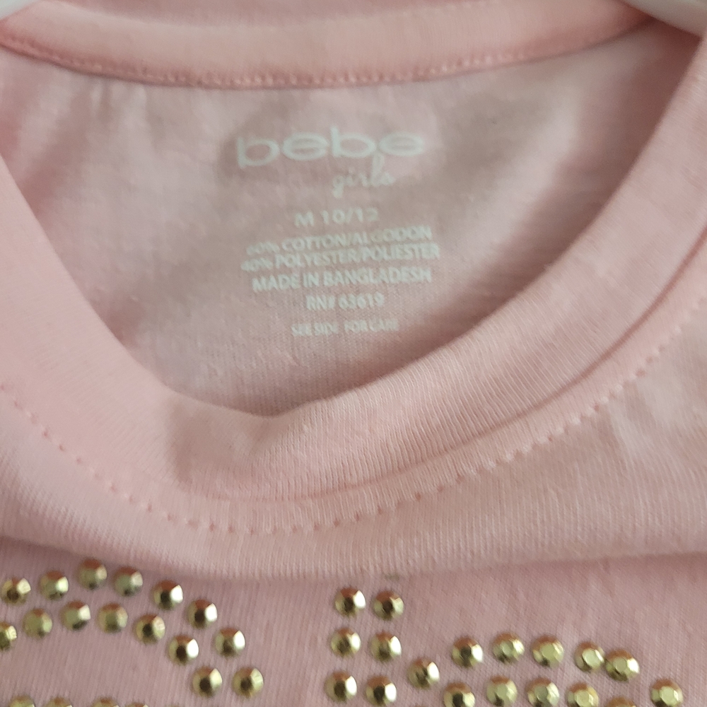 Bebe Pink Tie-Front Tee and Denim Shorts Set - Picture 6 of 8